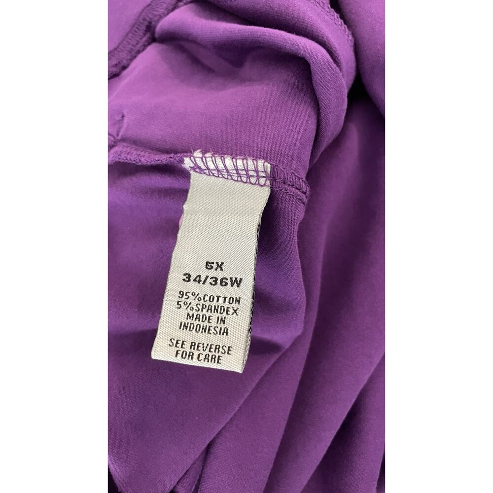 NWT Catherines Suprema Collection Cotton Knit Capri Pants Purple 5X (34/36) - Picture 7 of 12